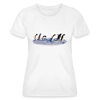 Pinguine auf einer Eisscholle Pinguin - Frauen Funktions-T-Shirt - Weiß - Vorne - AI Model Female 172 dark (172cm)