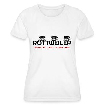 J'aime mon chien Rottweiler, Rottweiler, Rottweiler, - T-shirt sport Femme - blanc - Devant - AI Model Female 172 dark (172cm)