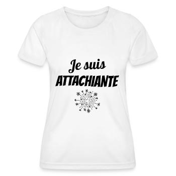 je suis attachiante - T-shirt sport Femme - blanc - Devant - AI Model Female 172 dark (172cm)