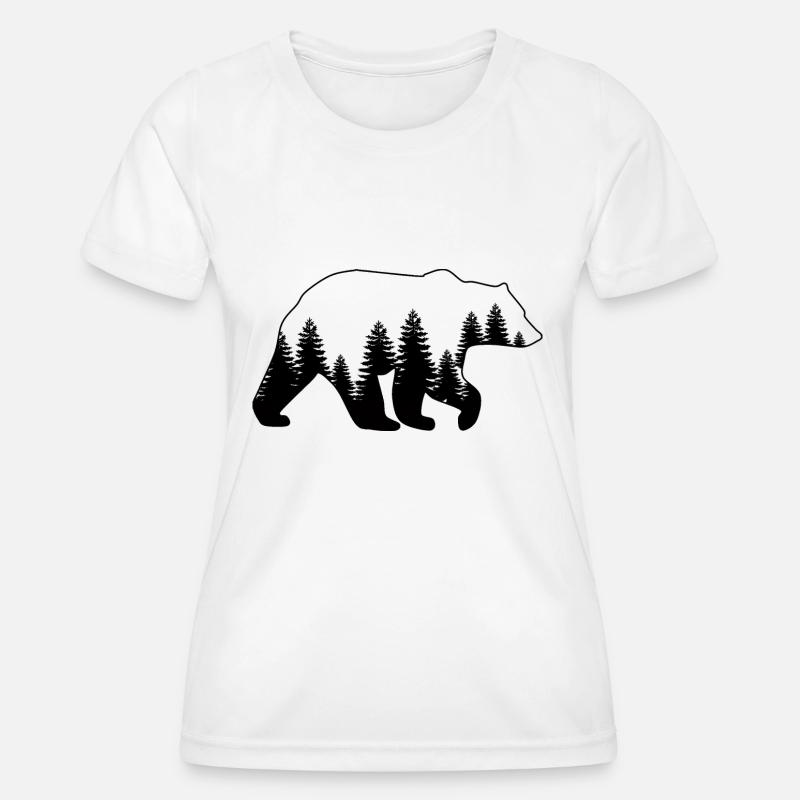 Bear & Trees - Women's Functional T-Shirt - white
