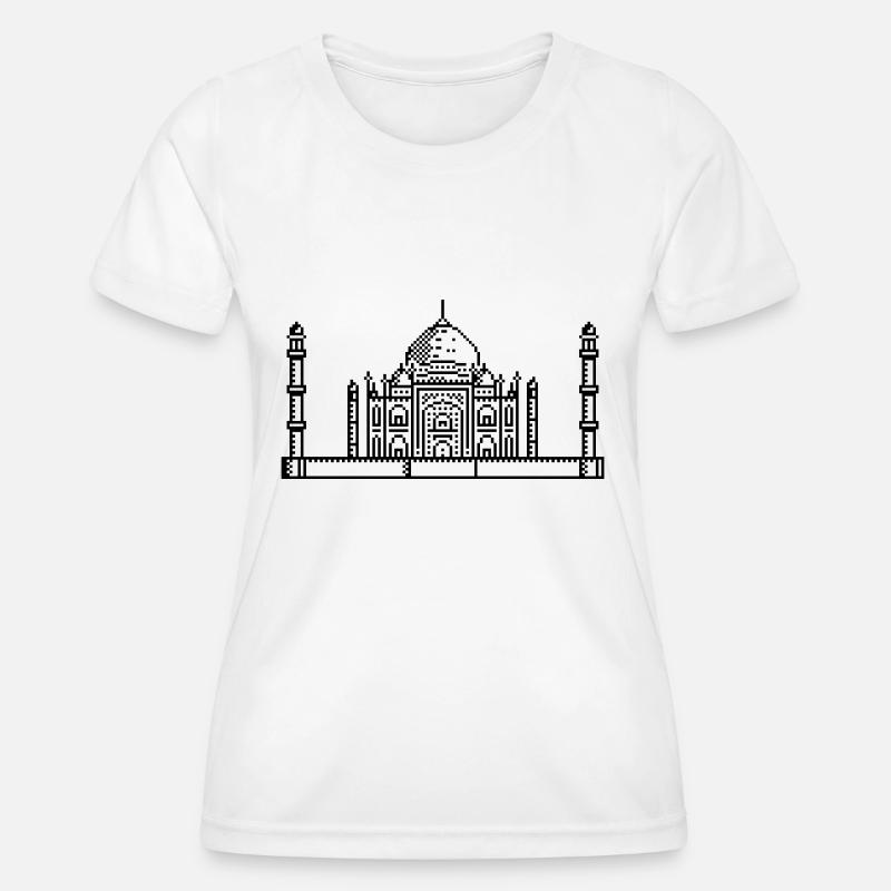 1Bit Pixel Taj Mahal - Women's Functional T-Shirt - white