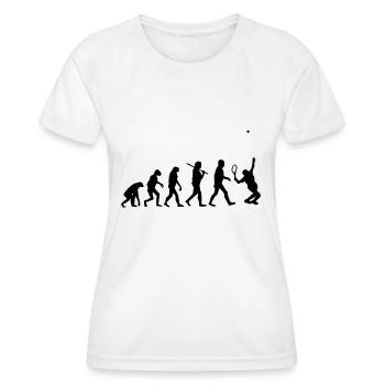 evolution Tennis - Frauen Funktions-T-Shirt - Weiß - Vorne - AI Model Female 172 dark (172cm)