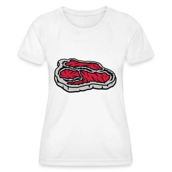Steak juteux sanglant Grill Master - T-shirt sport Femme - blanc - Devant - AI Model Female 172 dark (172cm)