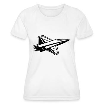 Fighter jet - Women's Functional T-Shirt - white - Front - AI Model Female 172 dark (172cm)