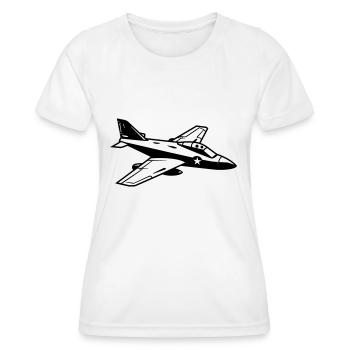 Avion de chasse - T-shirt sport Femme - blanc - Devant - AI Model Female 172 dark (172cm)