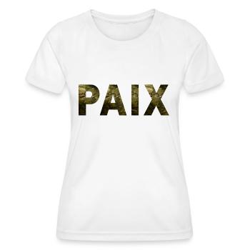 Paix Camouflage Militaire - T-shirt sport Femme - blanc - Devant - AI Model Female 172 dark (172cm)