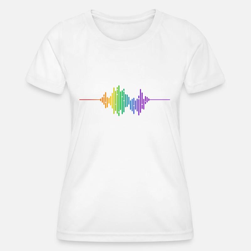 Rainbow sound wave - Women's Functional T-Shirt - white