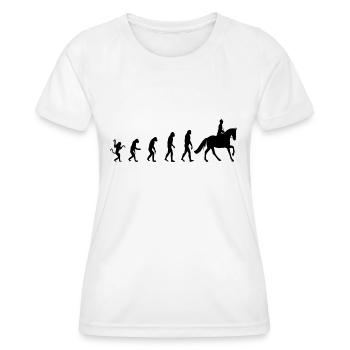 Reiter Reiten Evolution Geschenk - Frauen Funktions-T-Shirt - Weiß - Vorne - AI Model Female 172 dark (172cm)