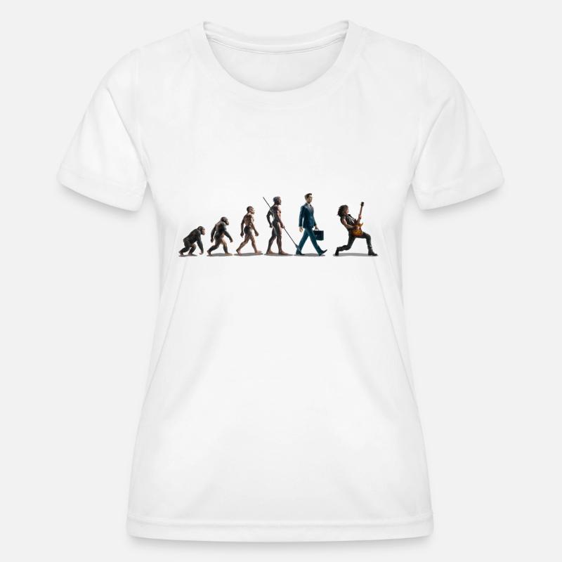 Evolution Guitar Player - Women's Functional T-Shirt - white