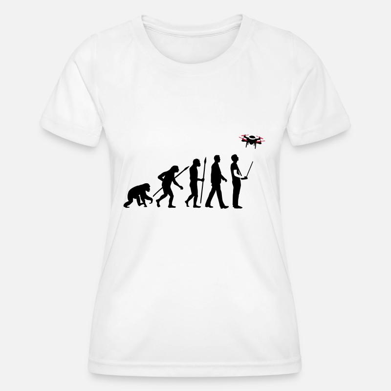 Evolution Modellflieger Drohne 4 Propeller - Frauen Funktions-T-Shirt - Weiß