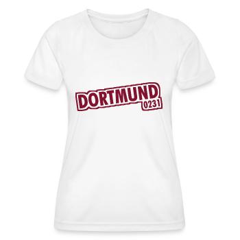 Dortmund - 0231 - Indicatif Régional - T-shirt sport Femme - blanc - Devant - AI Model Female 172 dark (172cm)