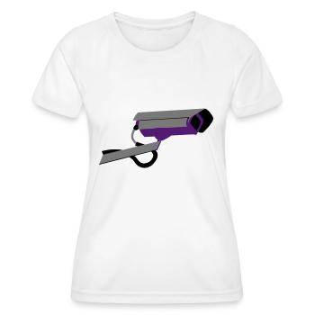 Caméra de sécurité - T-shirt sport Femme - blanc - Devant - AI Model Female 172 dark (172cm)