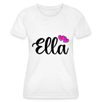 Nom d’Ella - T-shirt sport Femme - blanc - Devant - AI Model Female 172 dark (172cm)