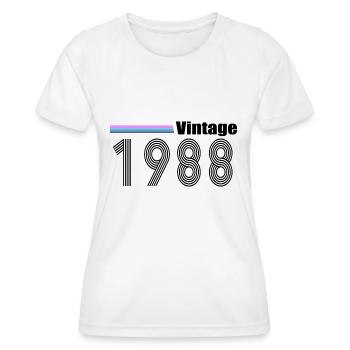 1988 - Women's Functional T-Shirt - white - Front - AI Model Female 172 dark (172cm)