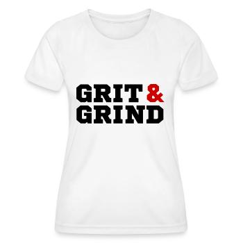 Grit and Grind (noir/rouge) - T-shirt sport Femme - blanc - Devant - AI Model Female 172 dark (172cm)