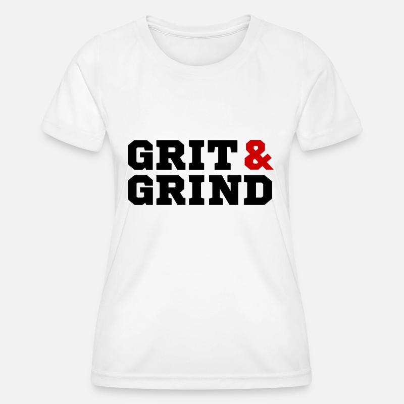 Grit and Grind (black/red) - Women's Functional T-Shirt - white