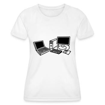 computers_1c - Frauen Funktions-T-Shirt - Weiß - Vorne - AI Model Female 172 dark (172cm)