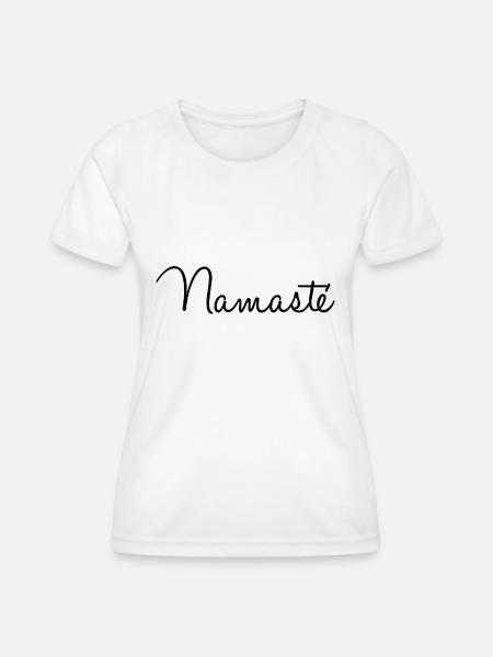 Namasté - Frauen Funktions-T-Shirt - Weiß