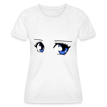 manga eyes - Women's Functional T-Shirt - white - Front - AI Model Female 172 dark (172cm)