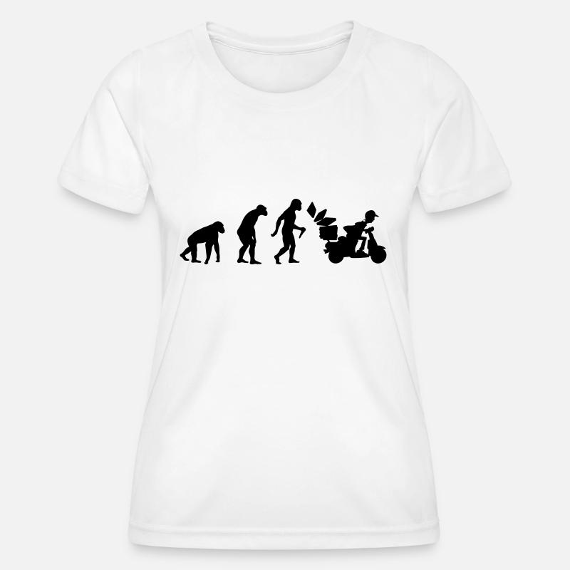 Pizza Delivery Man Evolution - Women's Functional T-Shirt - white