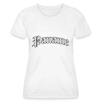 Logo Paname : Design gothique au style urbain - T-shirt sport Femme - blanc - Devant - AI Model Female 172 dark (172cm)