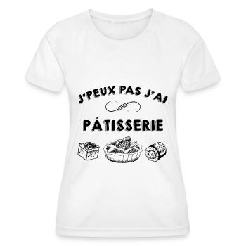 J' Peux Pas J'ai patisserie Homme Et Femme - T-shirt sport Femme - blanc - Devant - AI Model Female 172 dark (172cm)