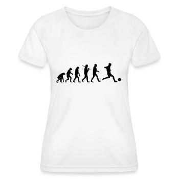 Evolution Fußball - Frauen Funktions-T-Shirt - Weiß - Vorne - AI Model Female 172 dark (172cm)