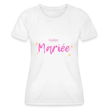 EVJF team mariée - T-shirt sport Femme - blanc - Devant - AI Model Female 172 dark (172cm)
