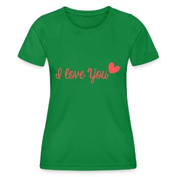 ICH LIEBE DICH. MEIN LIEBLING. ES LEBE DIE MARYS. JUNGGESELLINNENABSCHIED - Frauen Funktions-T-Shirt - Kelly Green - Vorne - AI Model Female 172 dark (172cm)