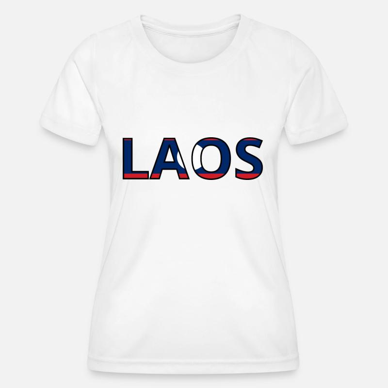 Laos Flag - Women's Functional T-Shirt - white