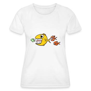 Raubfische - Frauen Funktions-T-Shirt - Weiß - Vorne - AI Model Female 172 dark (172cm)