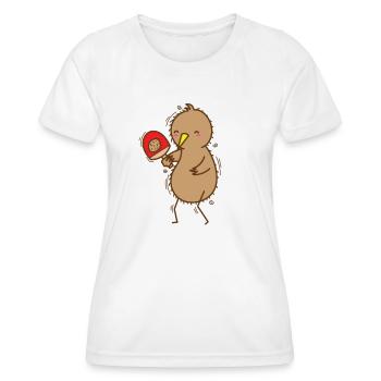 Kiwi jouant au ping-pong avec un oiseau kiwi - T-shirt sport Femme - blanc - Devant - AI Model Female 172 dark (172cm)