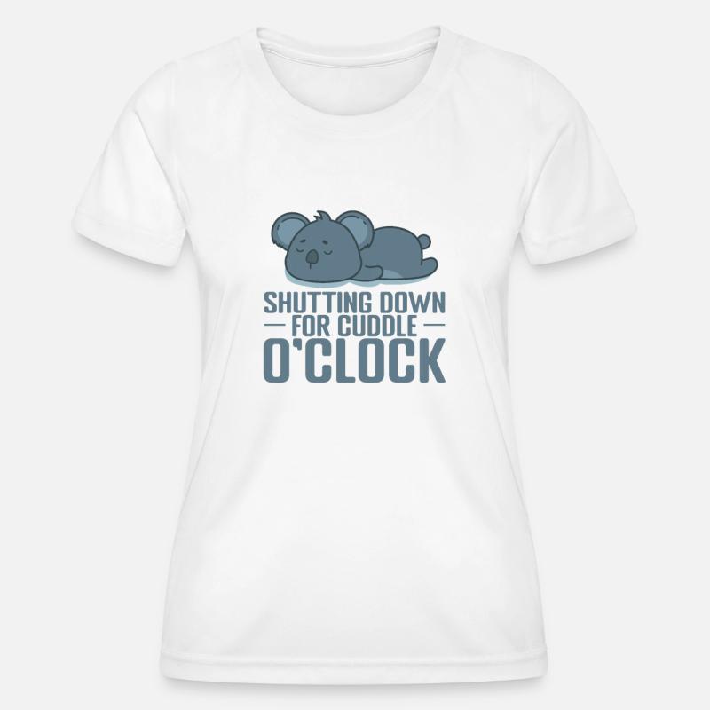 Shutting down for cuddle o'Clock Pyjama - Women's Functional T-Shirt - white
