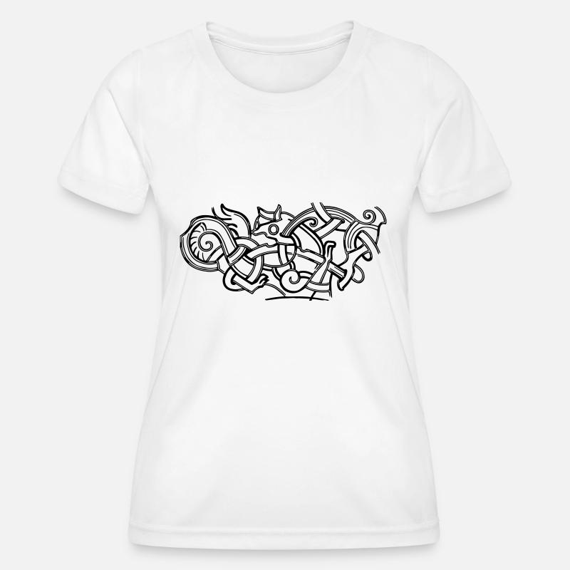 ancient celtic symbol drawing print design - Women's Functional T-Shirt - white