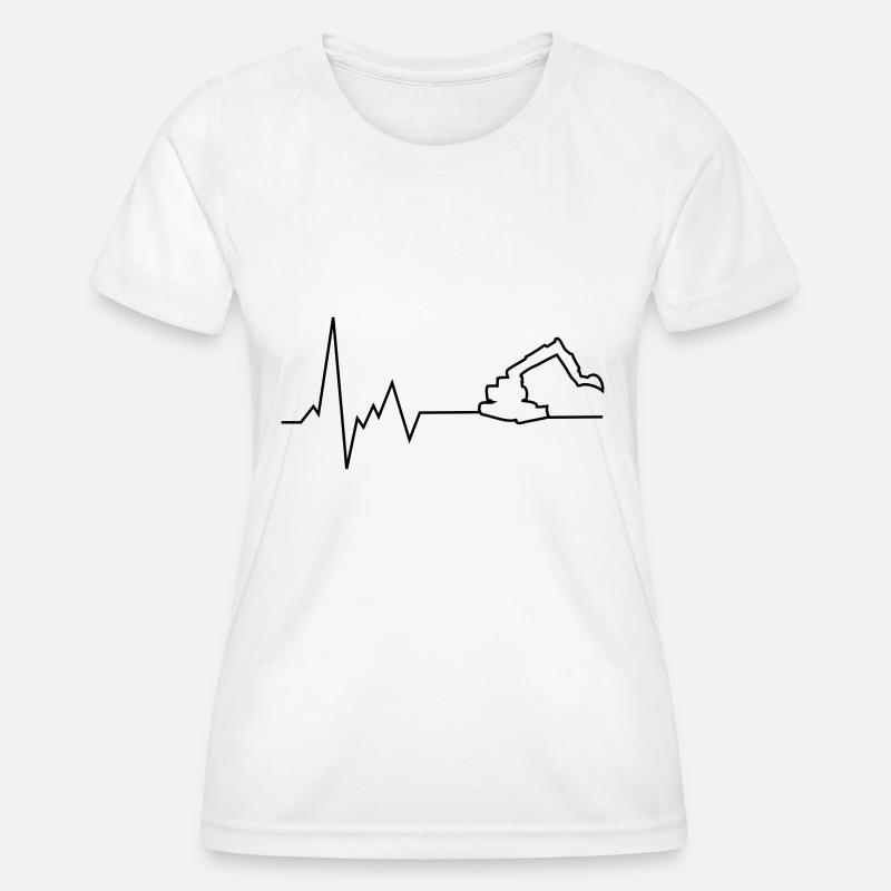 heartbeat digger - Women's Functional T-Shirt - white