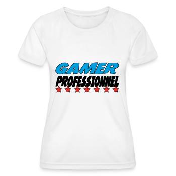 GAMER PROFESSIONNEL - T-shirt sport Femme - blanc - Devant - AI Model Female 172 dark (172cm)