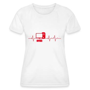 Herzschlag PC Gamer Gaming Computer - Frauen Funktions-T-Shirt - Weiß - Vorne - AI Model Female 172 dark (172cm)