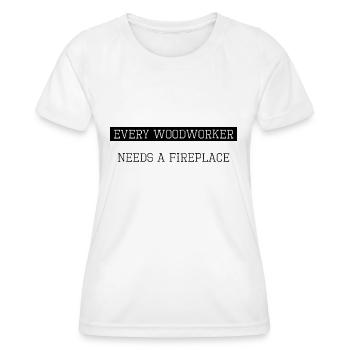 chop wood construction carpenter chainsaw - Women's Functional T-Shirt - white - Front - AI Model Female 172 dark (172cm)