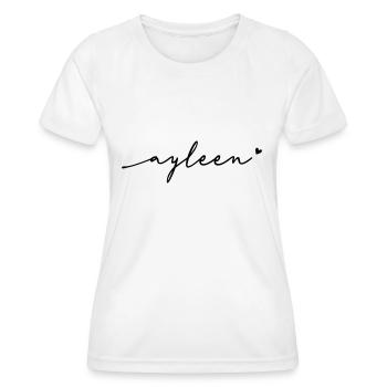 Ayleen Schreibschrift Name - Frauen Funktions-T-Shirt - Weiß - Vorne - AI Model Female 172 dark (172cm)