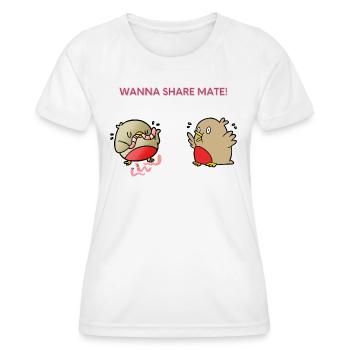 Möchten Sie Mate teilen - Frauen Funktions-T-Shirt - Weiß - Vorne - AI Model Female 172 dark (172cm)