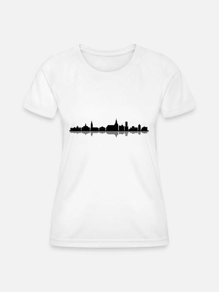 Skyline - Lüneburg - Frauen Funktions-T-Shirt - Weiß