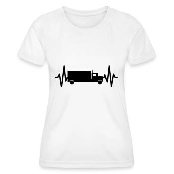 Trucker heartbeat - Women's Functional T-Shirt - white - Front - AI Model Female 172 dark (172cm)