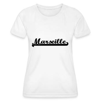 marseille writing - Women's Functional T-Shirt - white - Front - AI Model Female 172 dark (172cm)