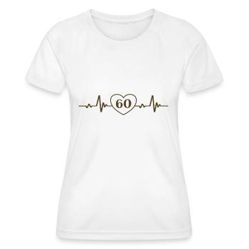 60. Geburtstag Herz 60 - Frauen Funktions-T-Shirt - Weiß - Vorne - AI Model Female 172 dark (172cm)
