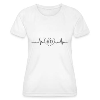 60. Geburtstag Herz 60 - Frauen Funktions-T-Shirt - Weiß - Vorne - AI Model Female 172 dark (172cm)