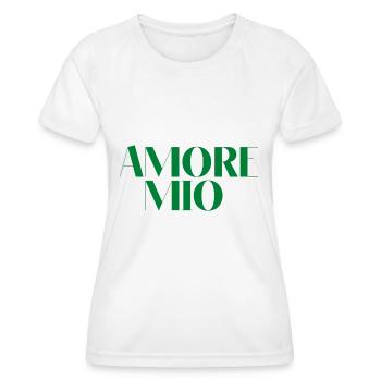 AMORE MIO MON AMOUR vert idée cadeau citation - T-shirt sport Femme - blanc - Devant - AI Model Female 172 dark (172cm)