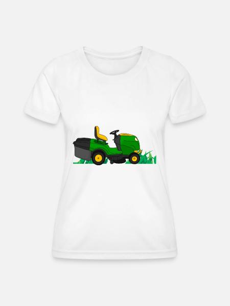 Sitz Rasenmäher Gärtner - Frauen Funktions-T-Shirt - Weiß