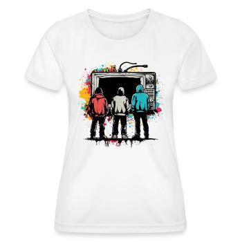 retro tv der 80er und 90er vintage motiv - Frauen Funktions-T-Shirt - Weiß - Vorne - AI Model Female 172 dark (172cm)