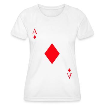 Kartenspiel Karo Ass - Frauen Funktions-T-Shirt - Weiß - Vorne - AI Model Female 172 dark (172cm)