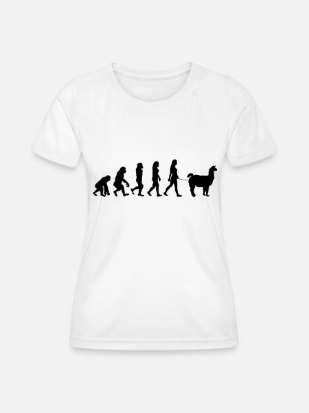 Niedliches Alpaka Wanderung Evolution Frau Braut - Frauen Funktions-T-Shirt - Weiß